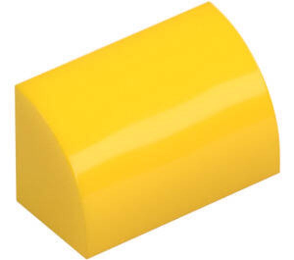LEGO® 6297284 - BRICK 1X2 OUTSIDE HALF BOW - BRIGHT YELLOW