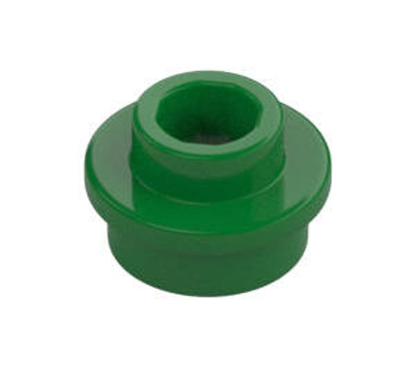 LEGO® 6338221 - ROUND PLATE 1X1 WITH THROUGH - DARK GREEN