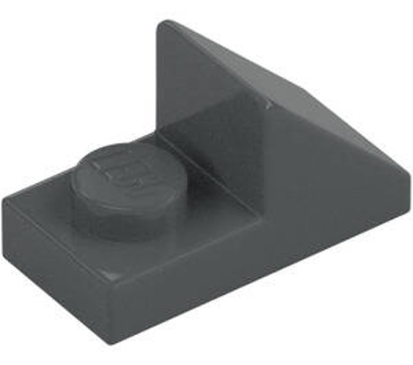 LEGO® 4621917 - SLOPE 1X2, 45°, WITH 1/3 PLATE - DARK STONE GRAY