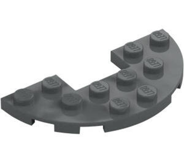 LEGO® 6218084 - PLATE 3X6 DEMI CIRCLE WITH CUT - DARK STONE GRAY