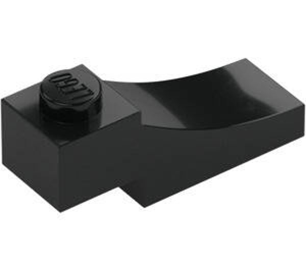 LEGO® 6328095 - BRICK 1X3, OUTSIDE HALF ARCH, WITH CUTOUT - BLACK