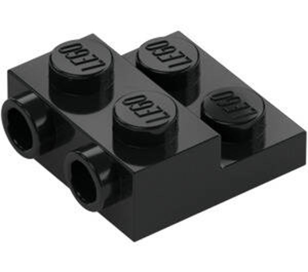LEGO® 6469445 - PLATE 2X2X2/3 WITH 2 HORIZONTAL KNOBS - BLACK