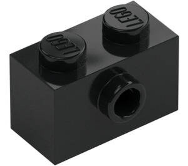 LEGO® 6475339 - BRICK 1X2 WITH 1 KNOB - BLACK