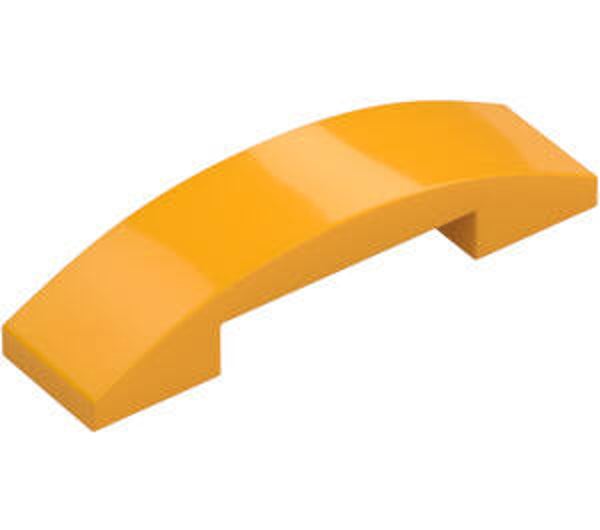 LEGO® 6133826 - PLATE 1X4X2/3 WITH BOW - FLAME YELLOWISH ORANGE