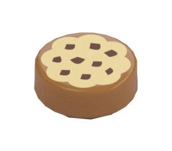 LEGO® 6055384 - TILE 1X1 ROUND WITH COOKIE - MEDIUM NOUGAT