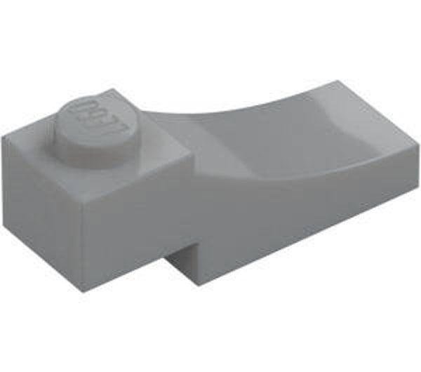 LEGO® 6329117 - BRICK 1X3, OUTSIDE HALF ARCH, WITH CUTOUT - MEDIUM STONE GRAY