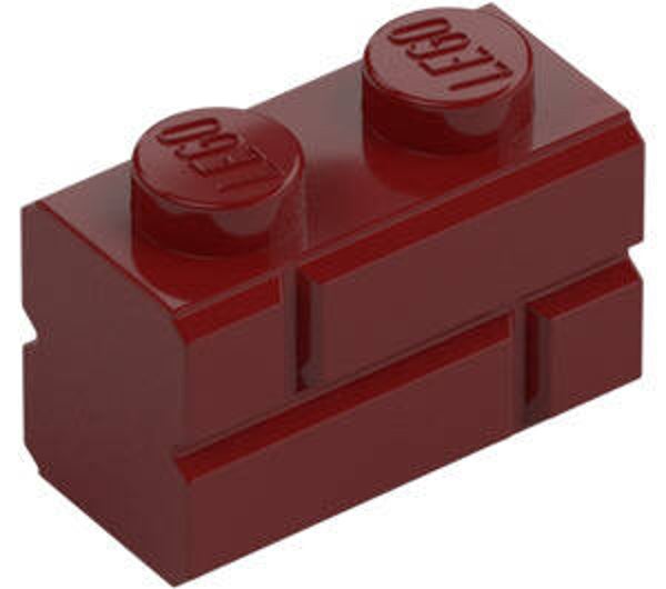 LEGO® 6093908 - PROFILE BRICK 1X2 SINGLE GROOVE - NEW DARK RED
