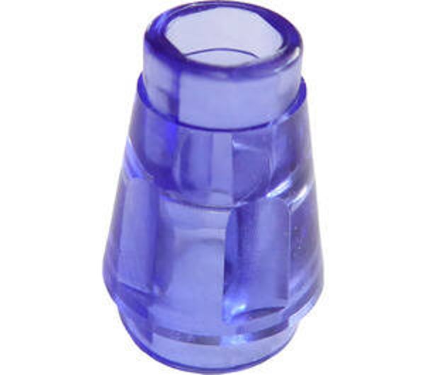 LEGO® 6337603 - CONE SMALL 1X1 - TRANSPARENT BRIGHT BLUISH VIOLET