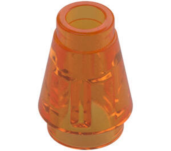 LEGO® 4567338 - CONE SMALL 1X1 - TRANSPARENT BRIGHT ORANGE