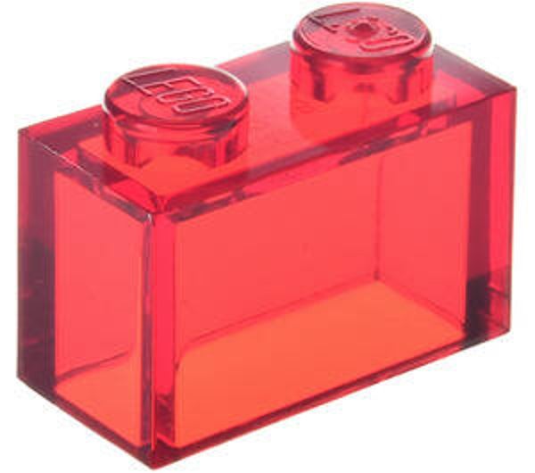 LEGO® 306541 - BRICK 1X2 - TRANSPARENT RED