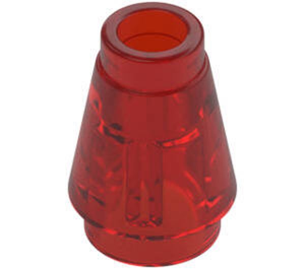 LEGO® 6337596 - CONE SMALL 1X1 - TRANSPARENT RED