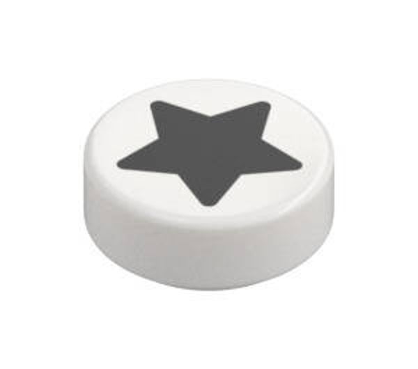 LEGO® 6433501 - TILE 1X1 ROUND WITH STAR - WHITE
