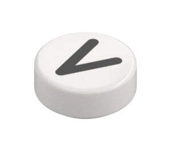 LEGO® 6431715 - TILE 1X1 ROUND WITH "V" - WHITE