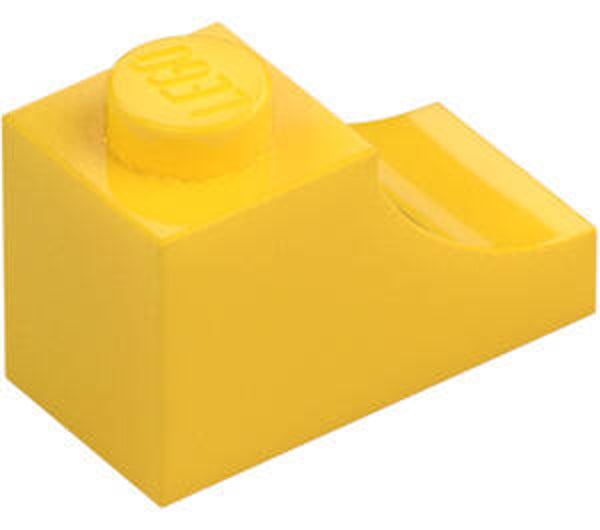 LEGO® 6425974 - BRICK 1X2, OUTSIDE HALF ARCH - BRIGHT YELLOW