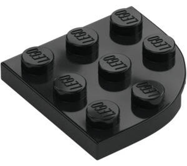 LEGO® 4227392 - PLATE 3X3, 1/4 CIRCLE - BLACK