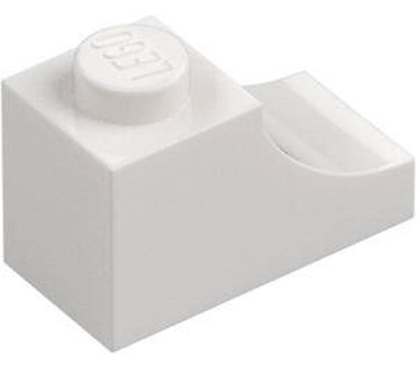 LEGO® 6346616 - BRICK 1X2, OUTSIDE HALF ARCH - WHITE
