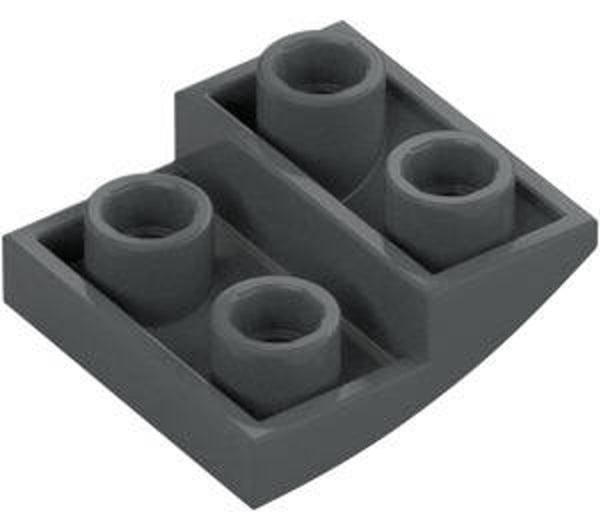 LEGO® 6344820 - BRICK 2X2X2/3, INVERTED BOW - DARK STONE GRAY