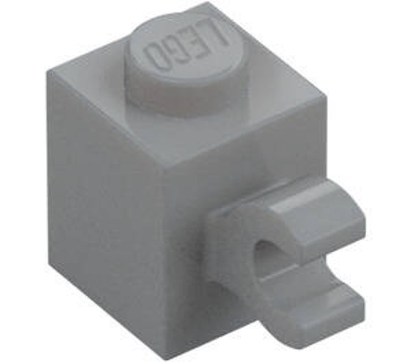 LEGO® 4535764 - BRICK 1X1 WITH VERTICAL HOLDER - MEDIUM STONE GRAY