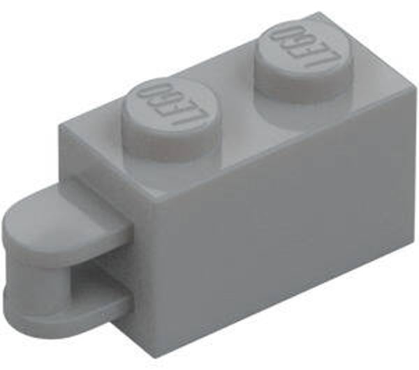 LEGO® 6198932 - BRICK 1X2 WITH 3,2 SHAFT, VERTICAL END - MEDIUM STONE GRAY