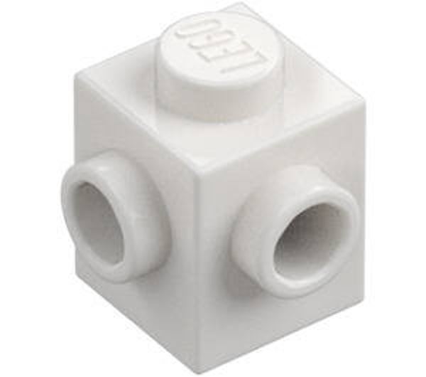 LEGO® 6224811 - BRICK 1X1 WITH 2 KNOBS, CORNER - WHITE
