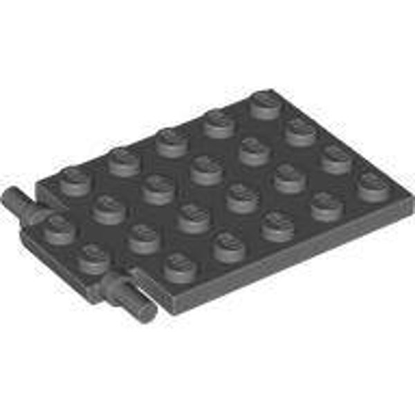 LEGO® 4595710 - PLATE 4X5 WITH SHAFT Ø3,2 - DARK STONE GRAY