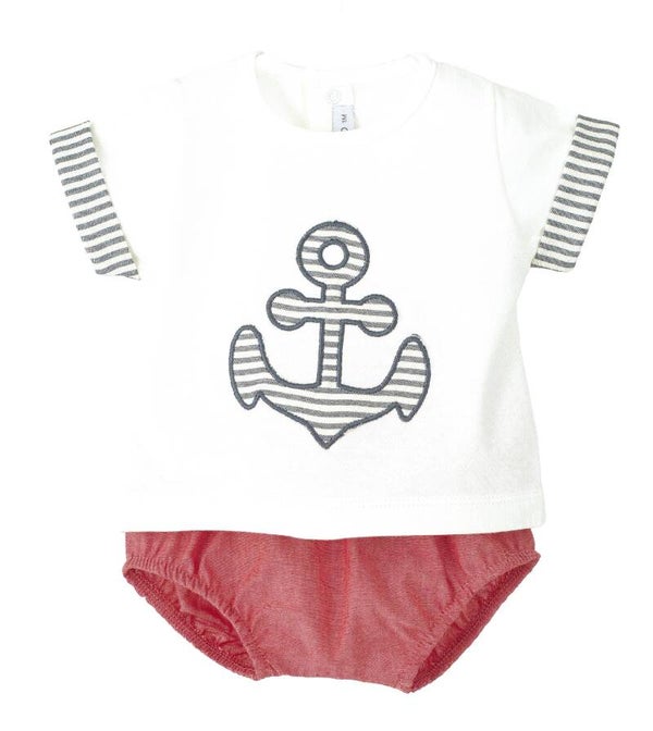 Bebé NIÑO. Conjunto pololo SULU - rojo. CALAMARO