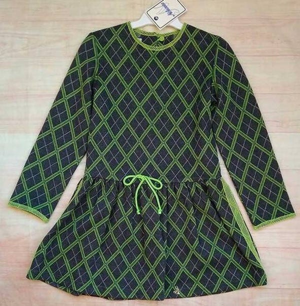 Vestido cuadros verde. NEKENIA
