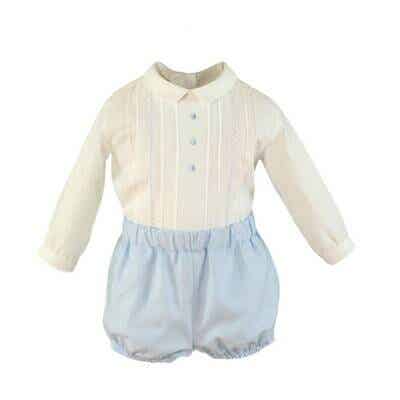 BEBE niño. Conjunto blanco y azul. MIRANDA
