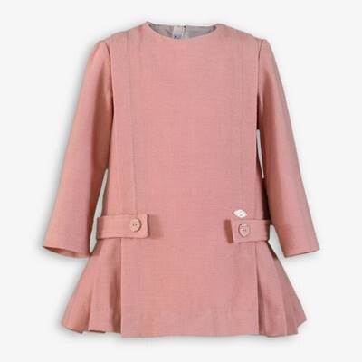 Vestido rosa con tablones. MIRANDA