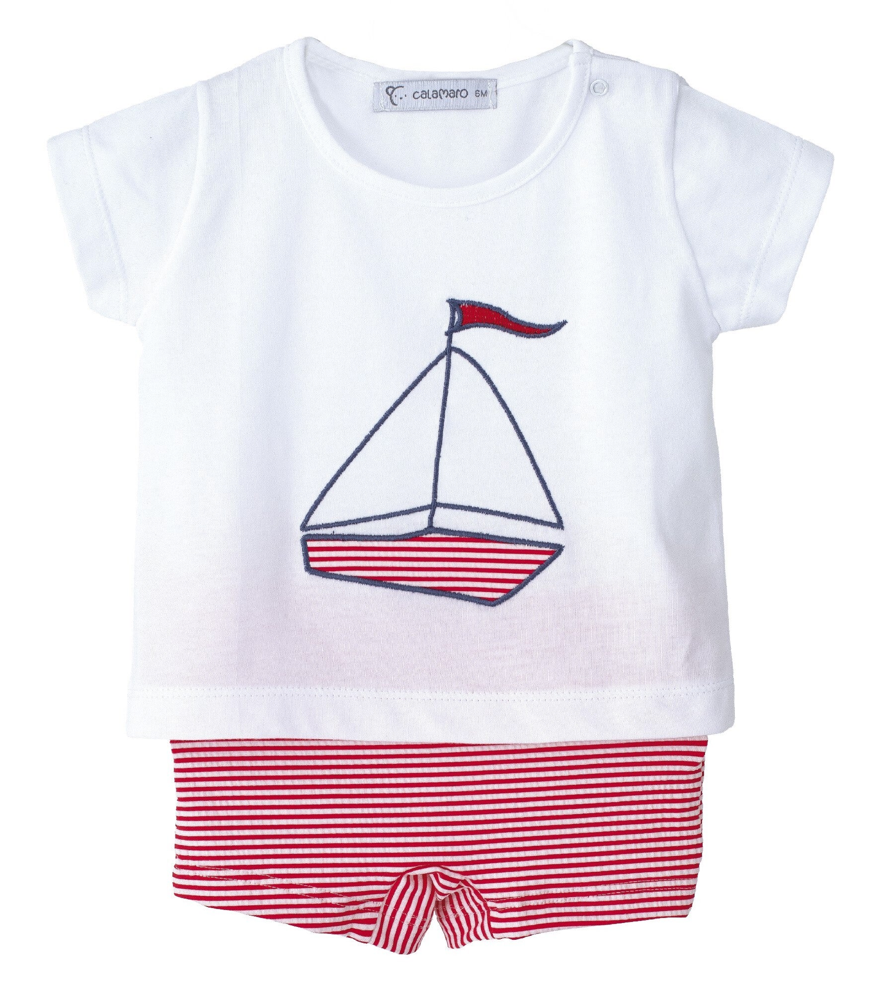 Bebé NIÑO. Conjunto Baño Barquito - rojo