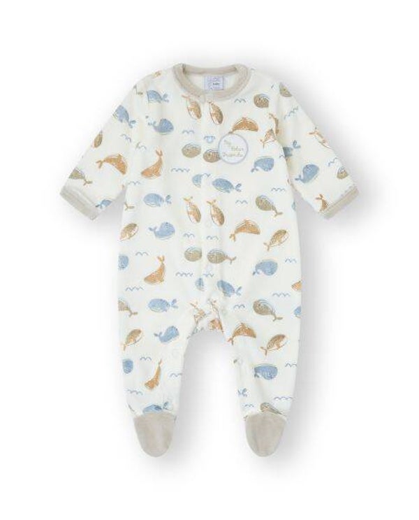 Pelele tundosado para bebé "Ballenas". YATSI