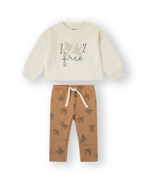 Conjunto infantil sudadera y legging marrón "FREE". CANADA HOUSE.