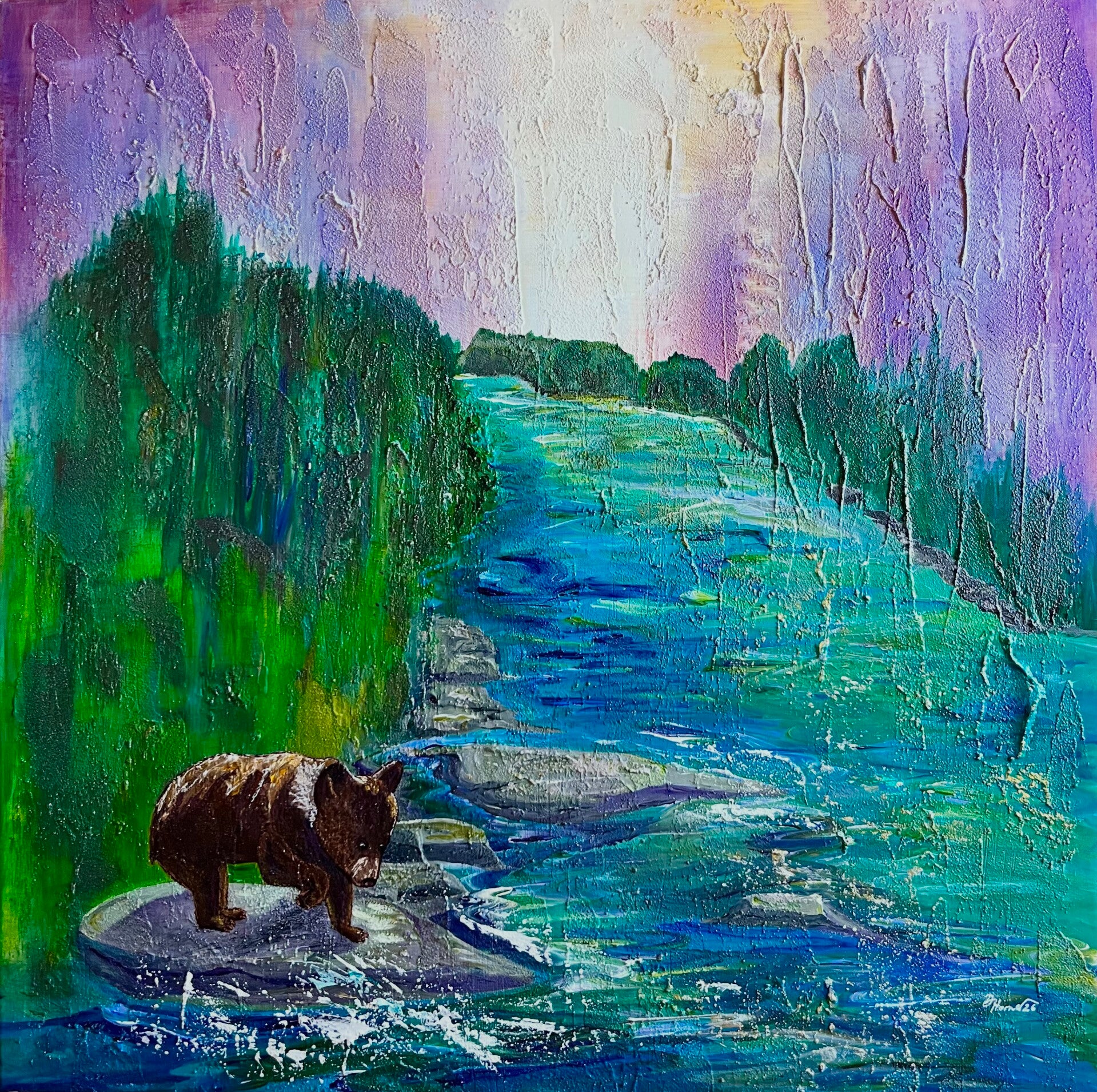 Bärenjungtier am Ufer des Yukon River in Kanada - Bear Cub on the Yukon River Banks in Canada - ORIGINAL