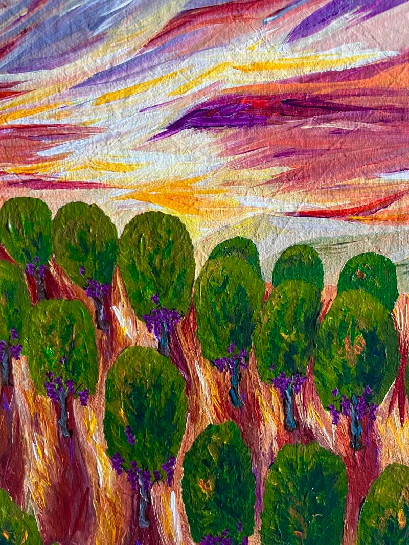 Detail eines Weinbergs in Andalusien bei Sonnenuntergang