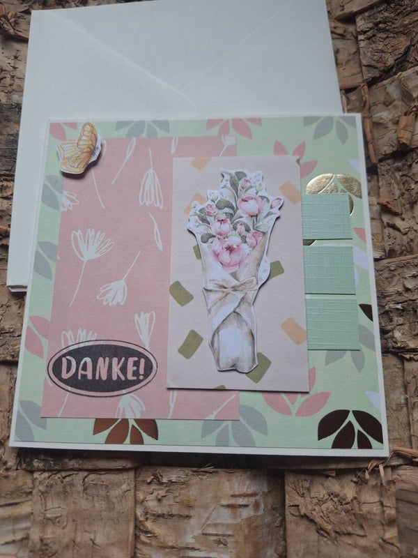 Dankekarte, Karte um Dankeschön zu sagen, Grußkarte Danke, floral