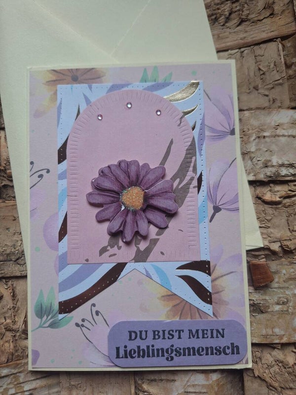 Grußkarte, Karte, Lieblings Mensch, floral