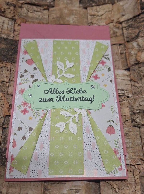 Grußkarte zum Muttertag, Muttertagskarte, Karte für Mama, grün, floral, Karte
