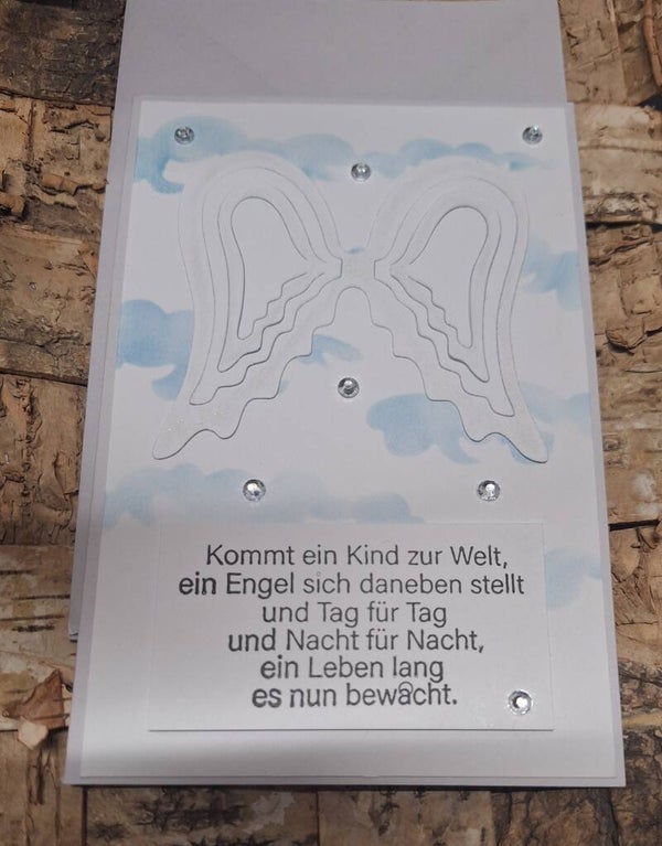Schöne Karte zur Geburt und zur Taufe, Taufkarte, Babykarte, universell einsetzbar, Engel
