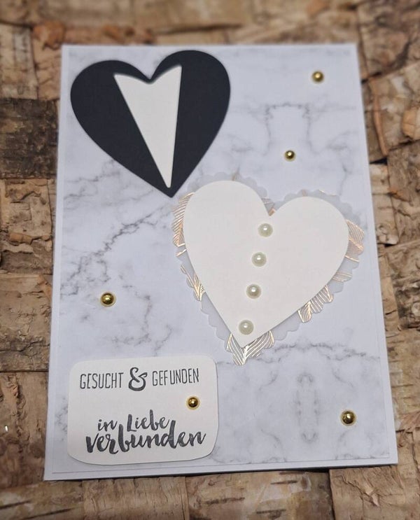 Schöne Hochzeitskarte, Grußkarte zur Hochzeit, Karte, marmoriert
