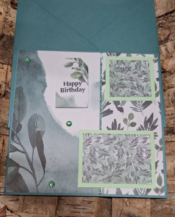 Geburtstagskarte, Grußkarte zum Geburtstag, Karte, grün, floral