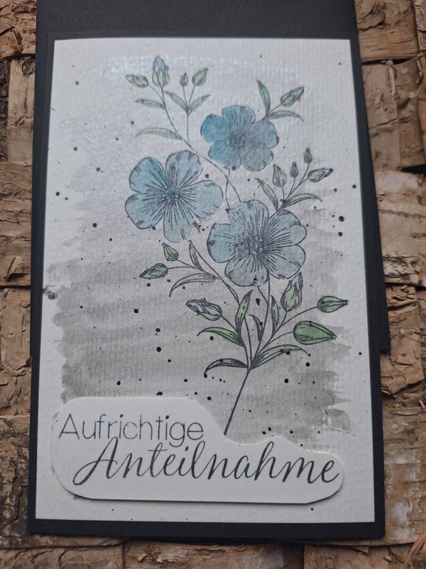 Trauerkarte, Kondolenzkarte, Grußkarte für Trauernde, Karte, Anteilnahme, aquarell