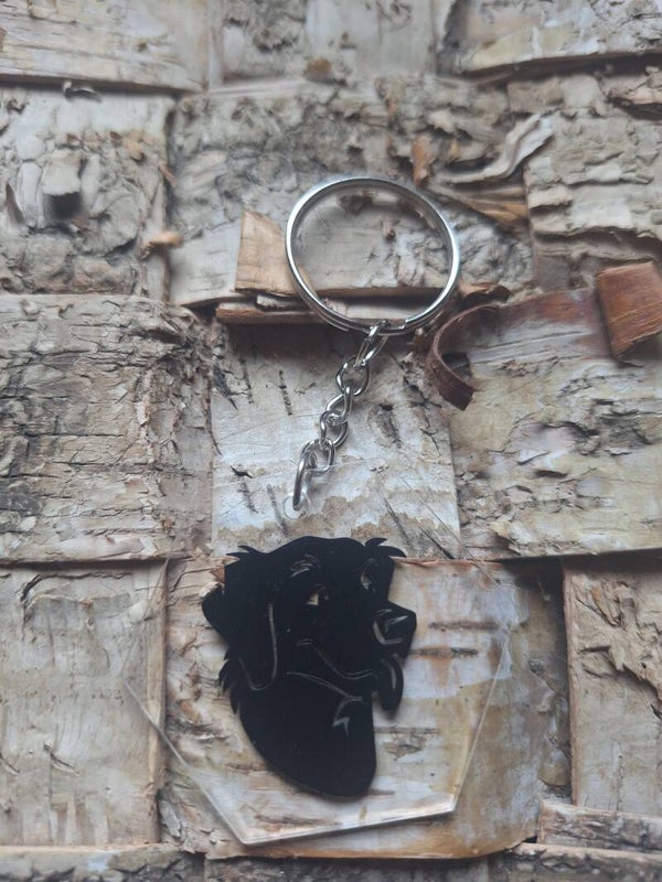 Schlüsselanhänger mit einem süßem Hunde Motiv , Hund, Acrylanhänger, Taschenanhänger
