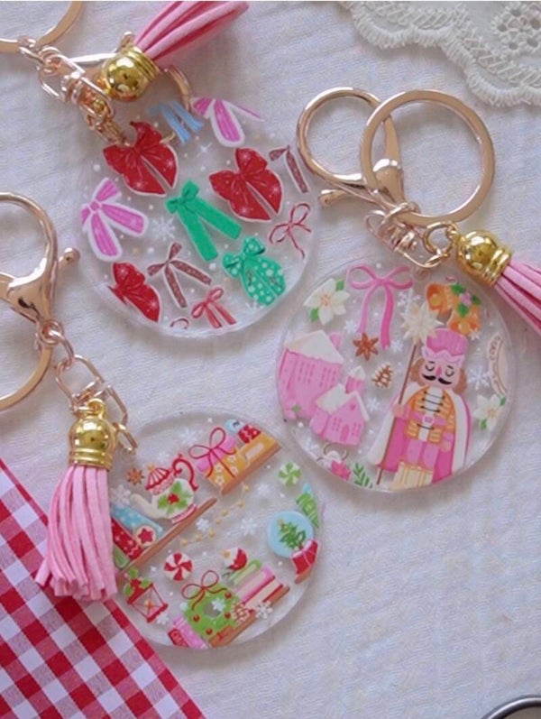 Pre made acrylic keychains with accessories