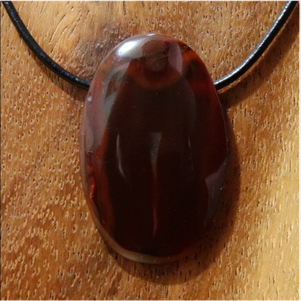 Condor Achat Cabochon gebohrt mit 80 cm Band & Jutesäckchen