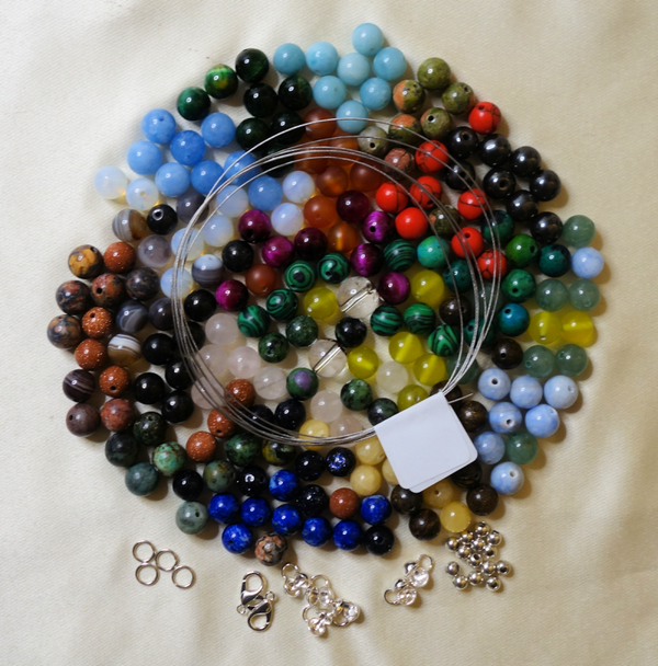 Steinamband Set 66+1 / 202 Edelsteine & Verschluss aus 925er Silber