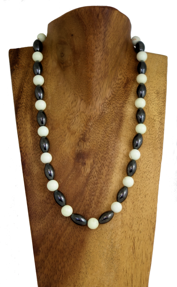 Lemon Chrysopras & Hämatit Halskette