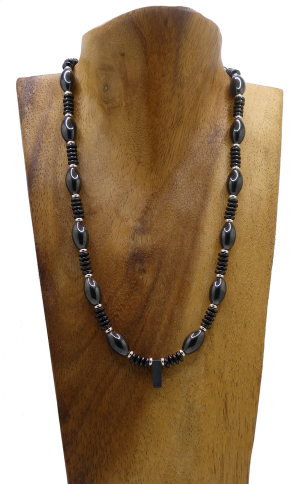 Halskette aus Hämatit & 925er Silber