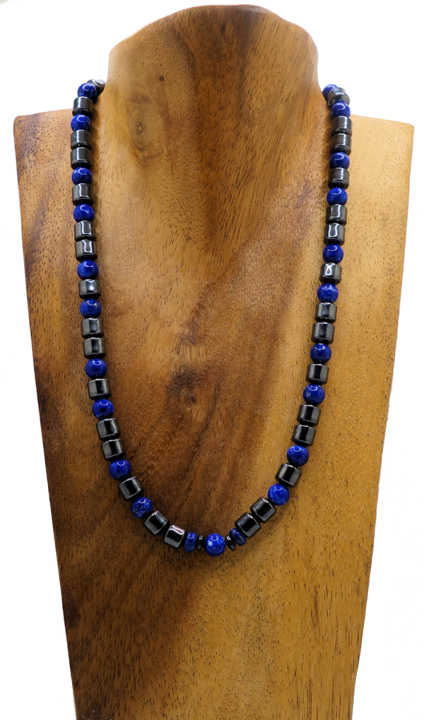 Halskette aus Lapislazuli &  Hämatit