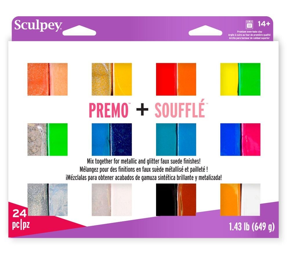 Sculpey Premo + Soufflé Multipack, 24 x 28 gram