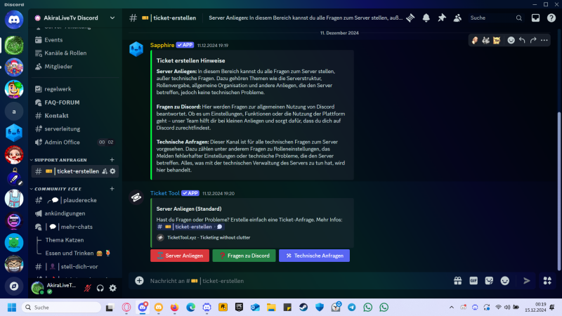 Ticket Support Kanal